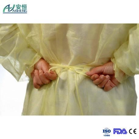 30 Gram Lightweight Yellow Breathable Isolation Gown