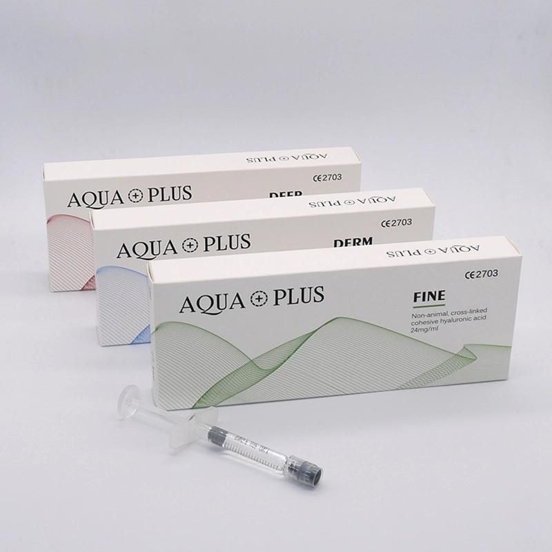 Aqua Plus Medical Sodium Hyaluronate Acid Dermal Filler for Anti-Aging and Anti-Wrinkles 2ml