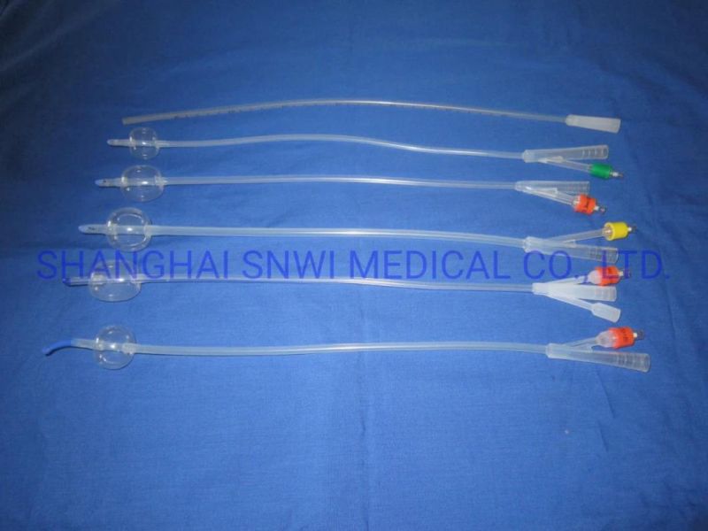 Medical 2/3 Way Urinary Catheter Hydrophilic Coating Catheters Pediatric or Adult Sizes Fr6 to Fr26 Sterile Urine Nelaton Silicone Coated Latex Foley Catheter