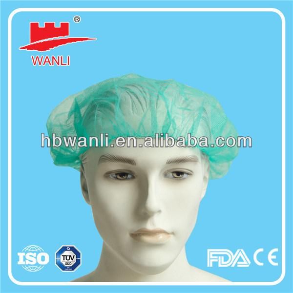 Disposable Non Woven Clip Cap Bouffant Head Cap