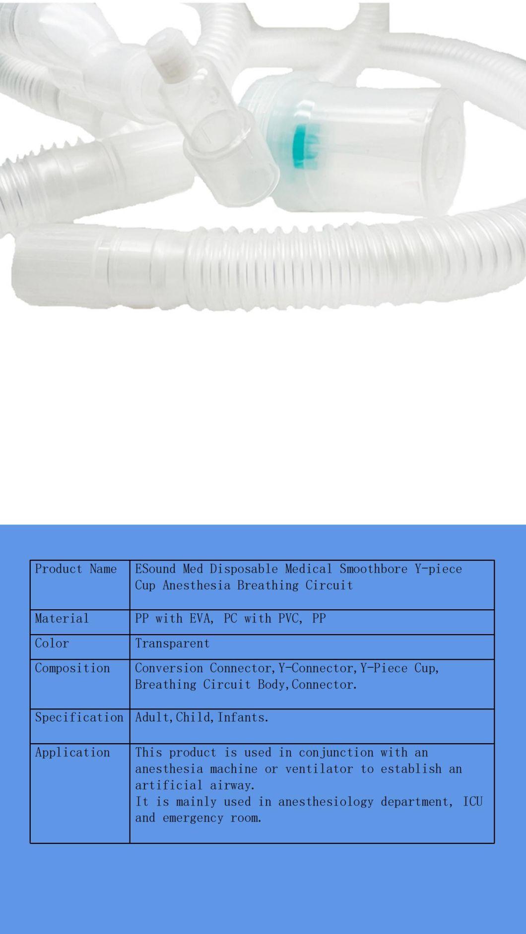 Disposable Medical Smoothbore Y-Piece Cup Anesthesia Breathing Circuit Water Trap Circuit