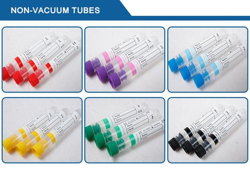 Green Top Lithium Heparin Non-Vacuum Test Tube for Blood Collection