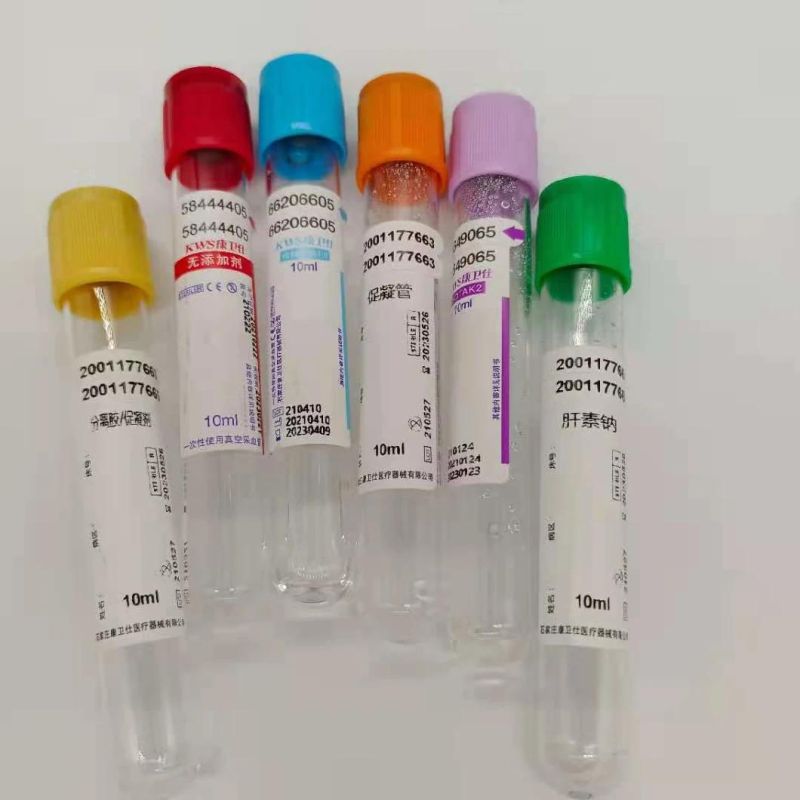 10ml Sodium Heparin/Lithium Disposable Human Venous Vacuum Blood Collection Tube (PET material)