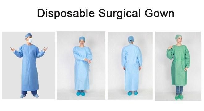 CE/ISO Best Selling Medical Use Cleanroom Reinforced Long Sleeve Surgical Gown with Knit Cuff Autoclavable Sterile Fold