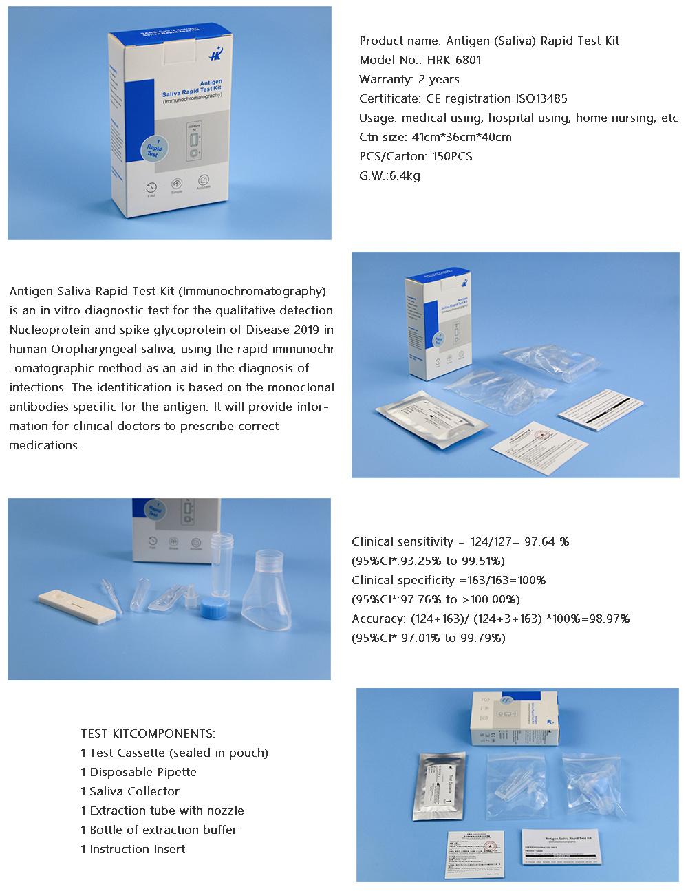 China Manufacturer Saliva Rapid Test Antigen Rapid Antigen Test Tool