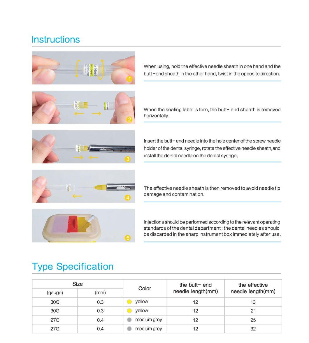 27g Professional Needle Manufacturer Made Disposable Anesthesia Use Dental Injection Needle