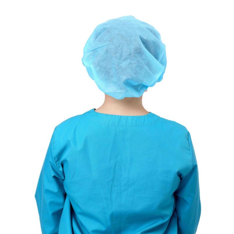 Disposable Medical Bouffant Cap with Single Elastic by Soft Non-Woven Breathable and Prevent Dust for Hospital