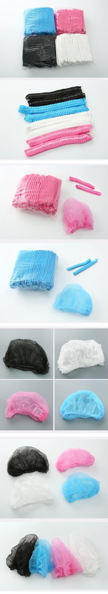 Disposable Bouffant Head Cover 18inch PP Non Woven Strip Clip Nonwoven Bouffant Doctor Hat