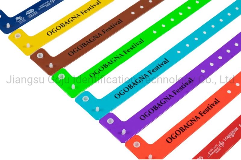 One-off Use L-Shaped Plastic Disposable Wristbands for Events