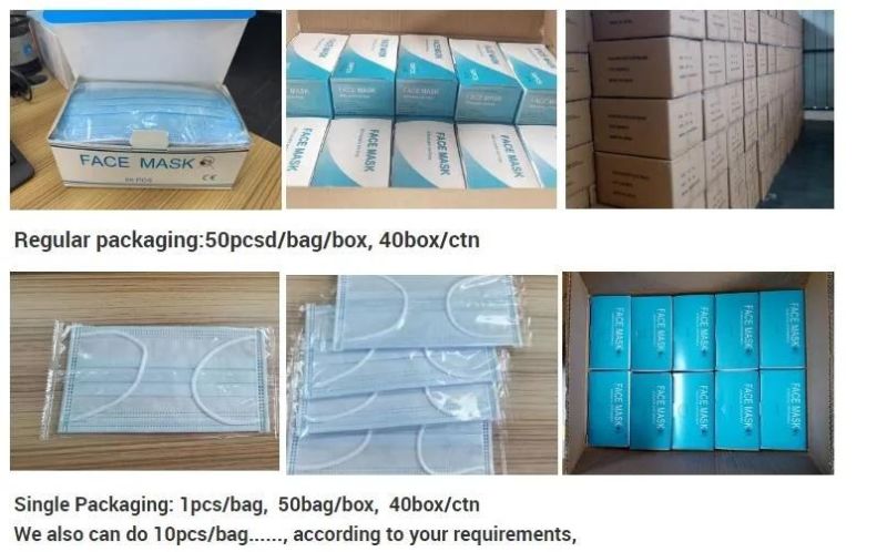 Non-Woven Nose Mask 3ply Factory Supply Safety Protective Disposable 3 Layers Surgical Face Mask