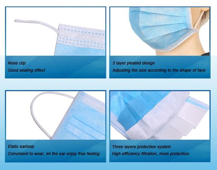 Nonwoven 3 Ply Headloop Mask Headloop Face Mask for Muslem