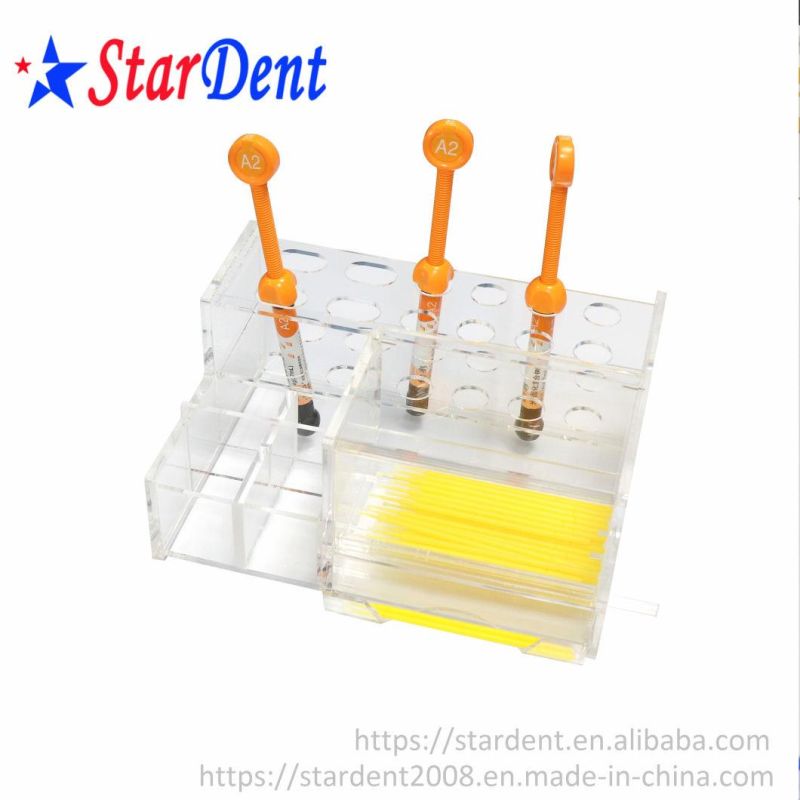 Dental Filling Material Adhesive Syringe Holder Acrylic Organizer Holder with Holes