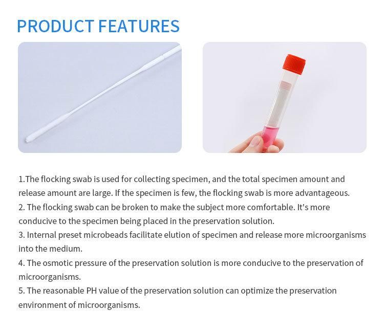 Disposable Medium Sterile Sample Collection Vtm Sampling Tube Kits