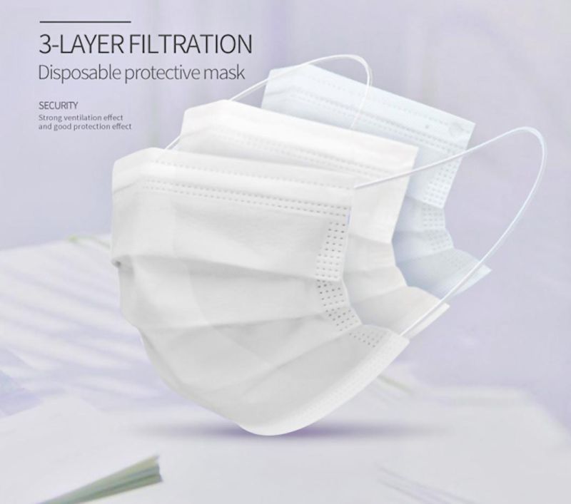 CE FDA Certified Medical Hospital Surgical 3ply Disposable Non-Woven Face Mask Respirator