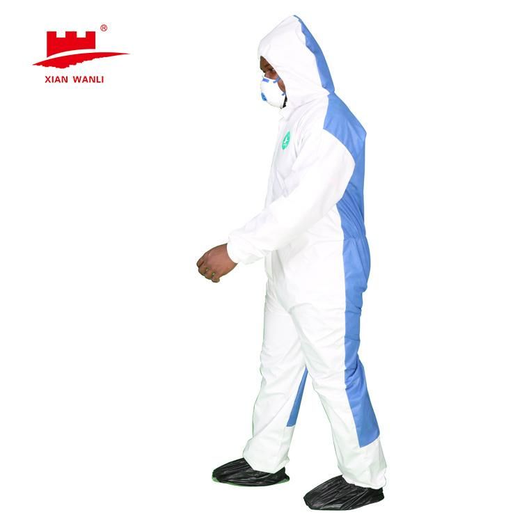 Disposable PPE Protective Suit CE Non Woven SMS Chemical Microporous Anti-Static Coveralls Medical Hazmat Suit