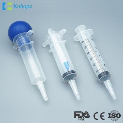 Disposable Medical Instrument Transparent 100ml PP Irrigation Syringe