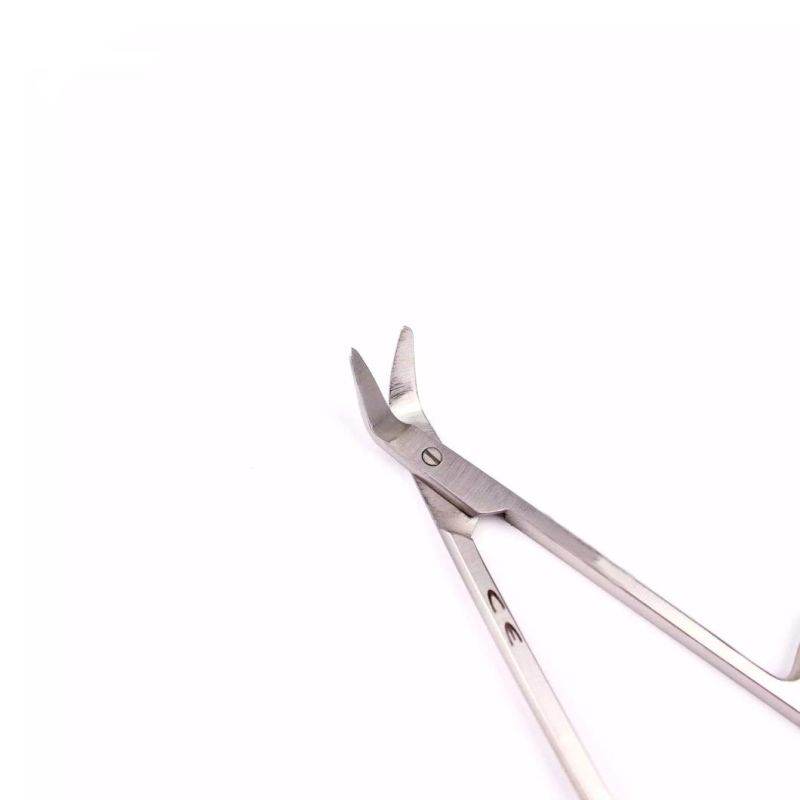 Iris Scissors Angled on Flat Stainless Steel Surgical Instrument