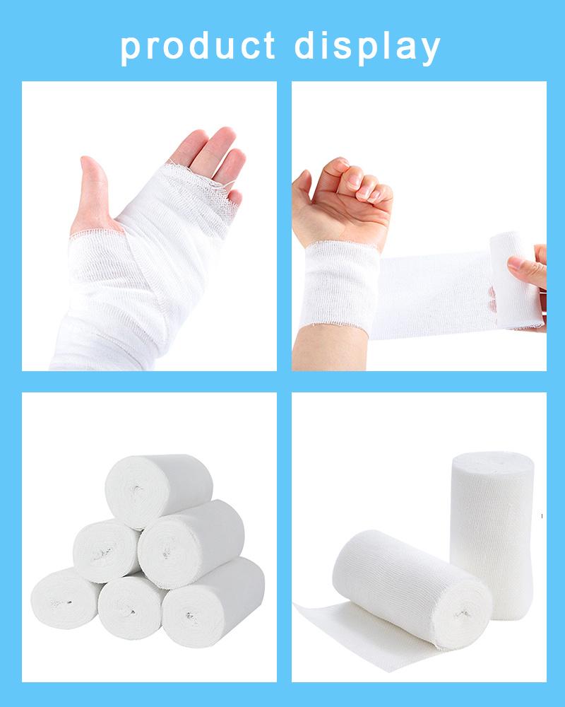 Gauze Bandage with CE Certificates Side Woven Gauze Bandage 100% Cotton OEM Medical Gauze Bandage (Sterile and Non-sterile Available)