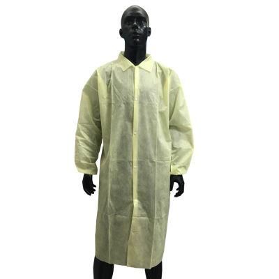 Hot Sale Disposable PP Non Woven Lab Coat, Visit Gown