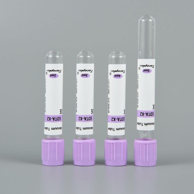 Siny Glass or Plastic ISO13485 ISO9001 ISO14001 CE Plain Blood Test Tube EDTA K2 K3 Tube