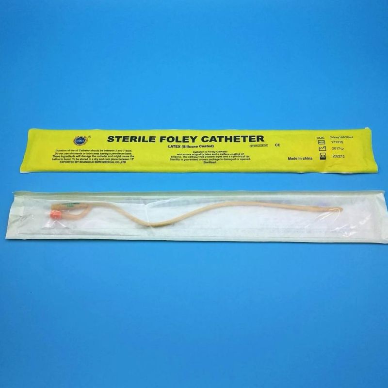 CE/ISO Certified Medical Supply Silicone Coated Latex Foley Balloon Urinary Catheter/Urethral Catheter/Suction Catheter