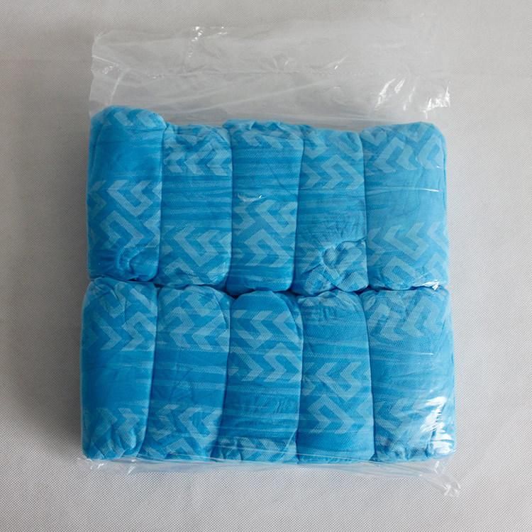 Cheap Waterproof Anti Skid CPE PE Blue Disposable Plastic Shoe Cover