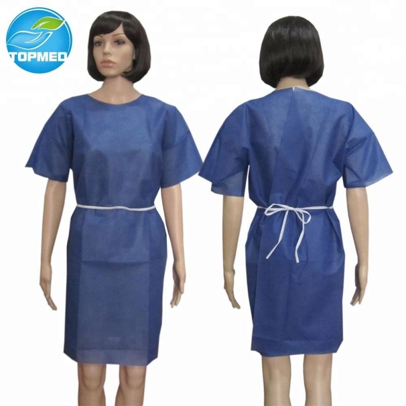 Disposable Non Woven Patient Gown Green Hospital Patient Wear