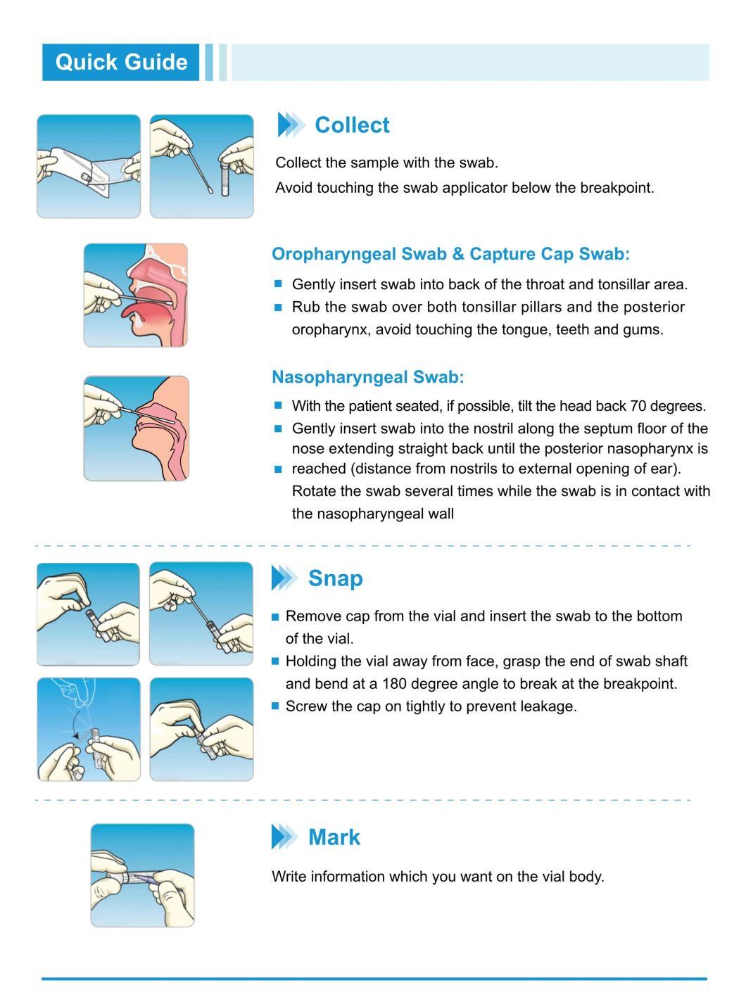 Techstar Factory Disposable Sample Collection Swab Sampling Nasal Sterile Flocking Swab