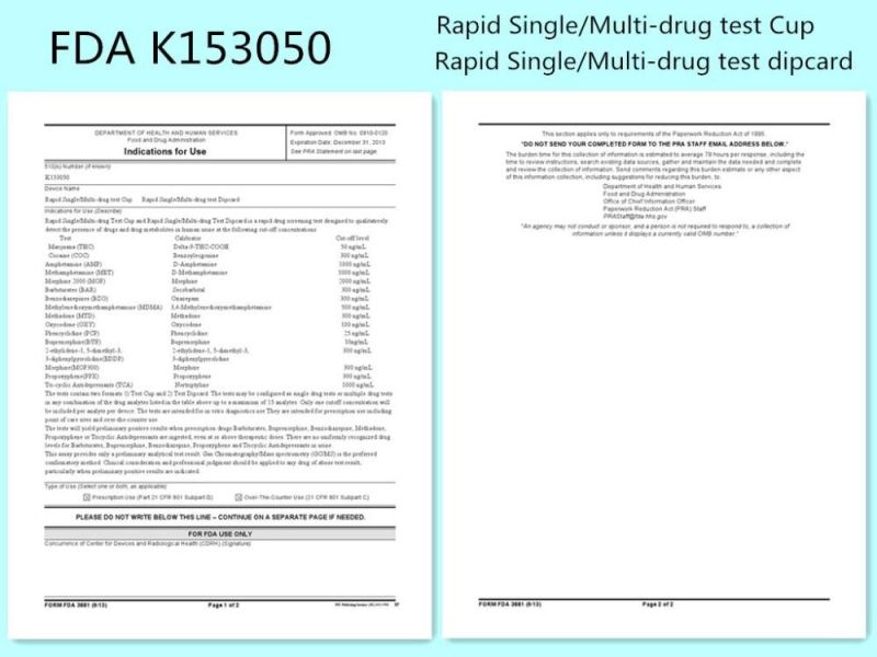 12-Panel Urine Drug Test Card (AMP/BAR/BUP/BZO/COC/mAMP/MDMA/MOP/MTD/OXY/PCP/THC)