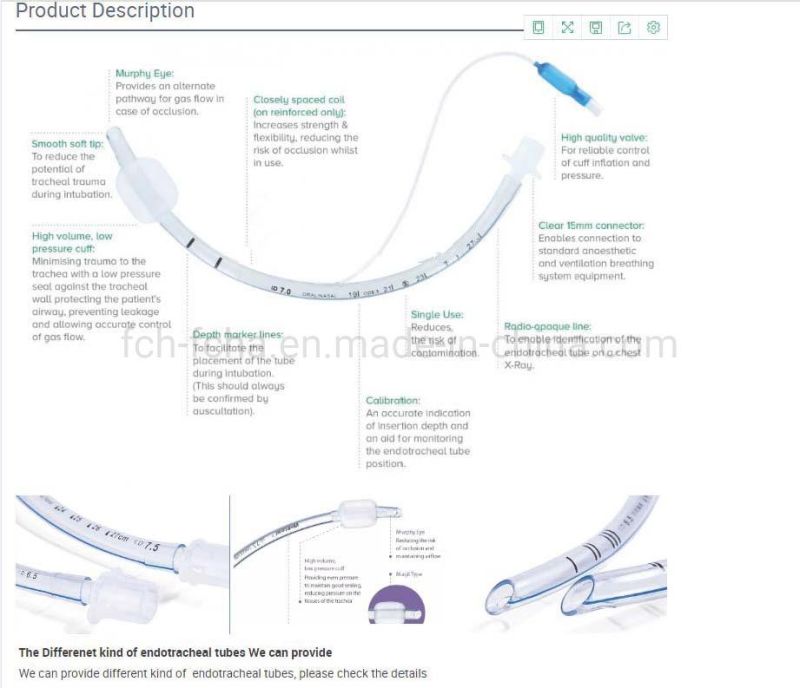 Disposable Nasal Oral Endotracheal Tube