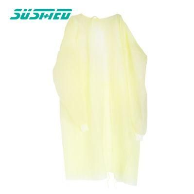 Disposable Non Woven Level 2 Isolation Gown 16GSM Elastic Cuff Buy Yellow Color