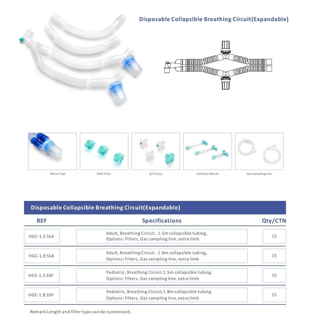 Hisern Medical Different Lengths Disposable Collapsible Breathing Circuit (Expandable)