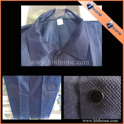 Nonwoven PP Disposable Visit Coat with Pocket