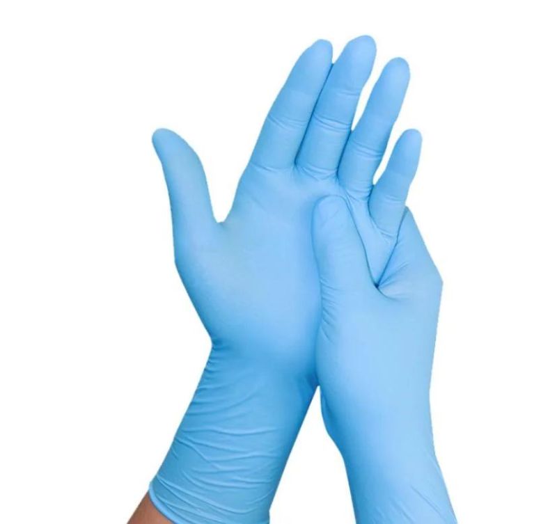 Disposable Blue Nitrile Gloves Powder Free for Medical Use