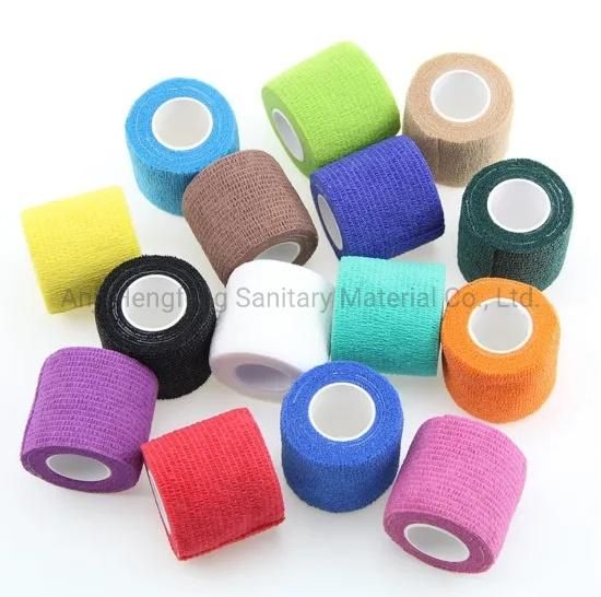 Chinese Supplier Hot Sale 95%Nonwoven and 5% Spandex Elastic Cohesive Wound Care Bandage for Pets