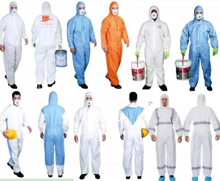 Disposable Coverall Microporous Waterproof Disposable Safety Coverall with Hood Boots