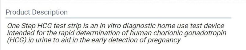 Rapid Test for Pregnancy Test