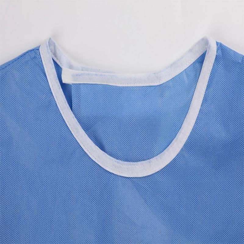 Disposable Isolation Clothing 100% Polypropylene Non-Woven Fabric + PE Coated Film Blue Isolation Clothing