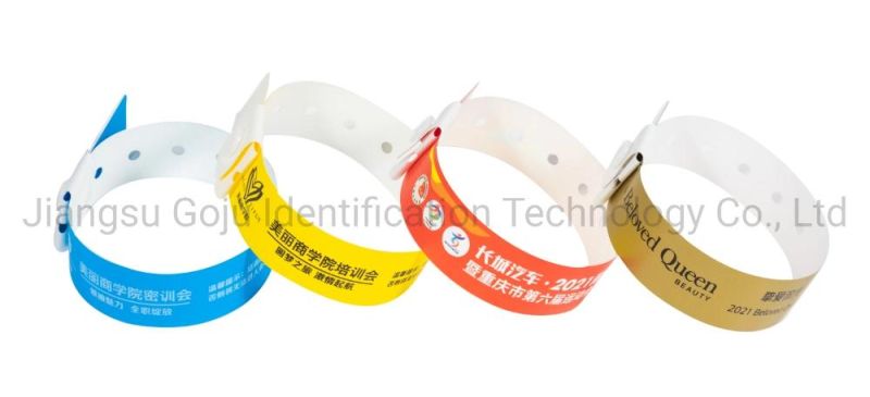 One-off Use L-Shaped Plastic Disposable Wristbands for Events