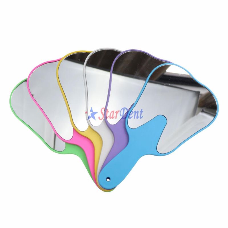 Dental Tooth Shaped Plastic Cute Oral Clinic Gifts Handheld Makeup Mirror Patient Face Mirrors for Promotion