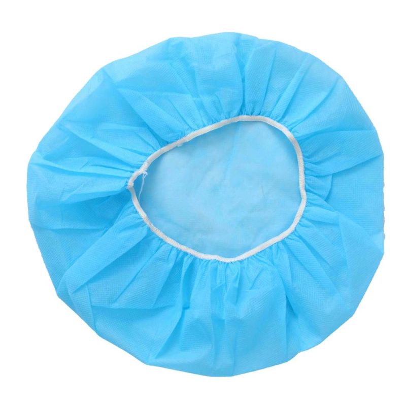 Eco Friendly Degradable Single Use 18′ 19′ 21′ Bouffant Clip Cap Nurse Cap with Single Elastic or Double Elastic