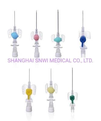 CE&ISO Approved Medical Disposable Sterile IV Cannula with Wings and Injection Port 14G to 24G