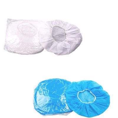 Disposable White/Blue PP/SMS Nonwoven Bouffant Cap