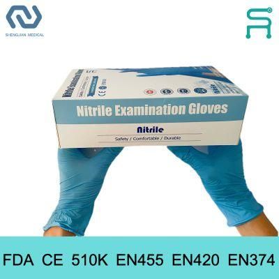 Powder Free Disposable Nitrile Medical Examination Gloves for Chemical Use