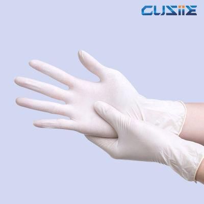 Disposable White Latex Medical Examination Gloves Powder Free Food Grade Latex Gloves