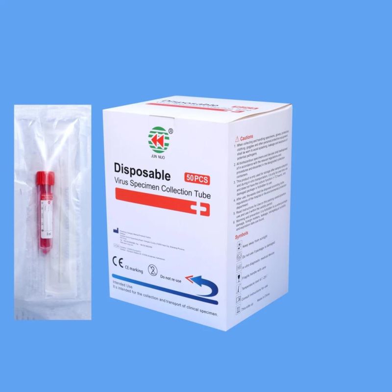 Disposable Specimen Collection Tube Virus with CE Flocked Nasal Swab (non-inactivated medium)