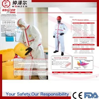 CE Ukca Konzer Microporous Film China Hospital Uniforms Protective Suit