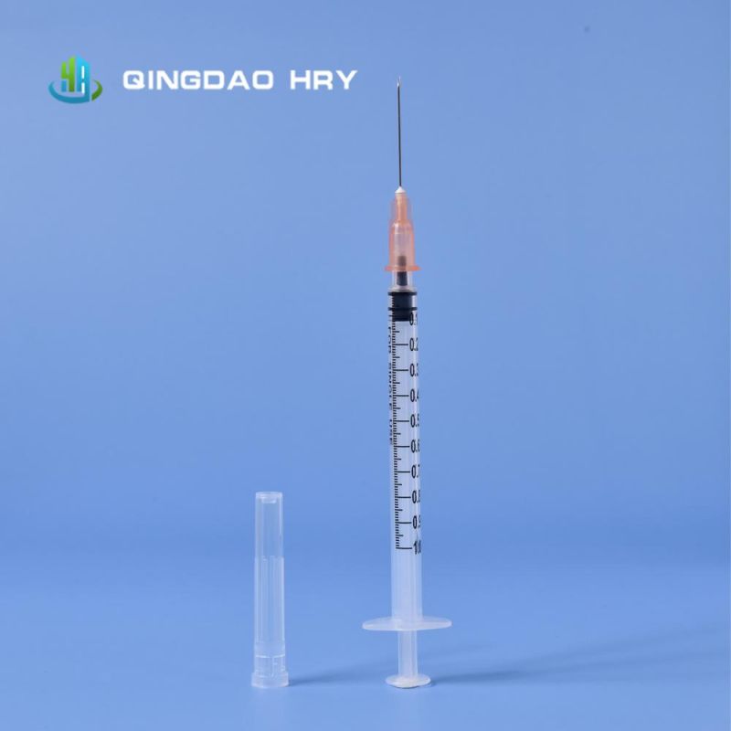 Manufacture of 1ml 3 Part Disposable Syringe Luer Slip with/Without Needle FDA 510K CE &ISO