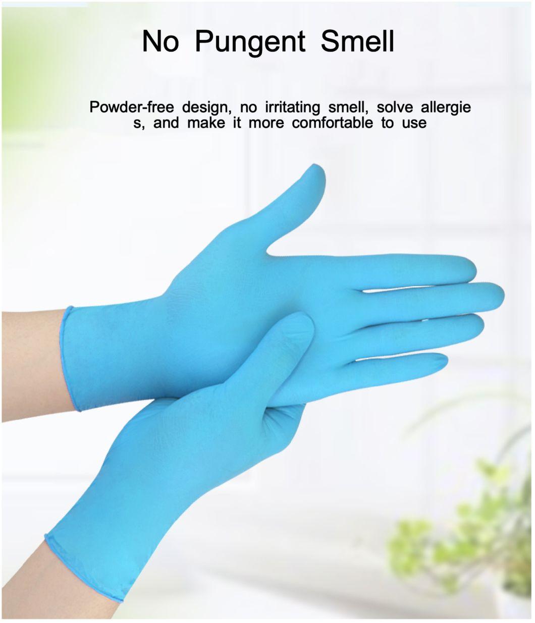 Powder Free Disposable Nitrile Examination Gloves with 510K En455 Nitrile Gloves