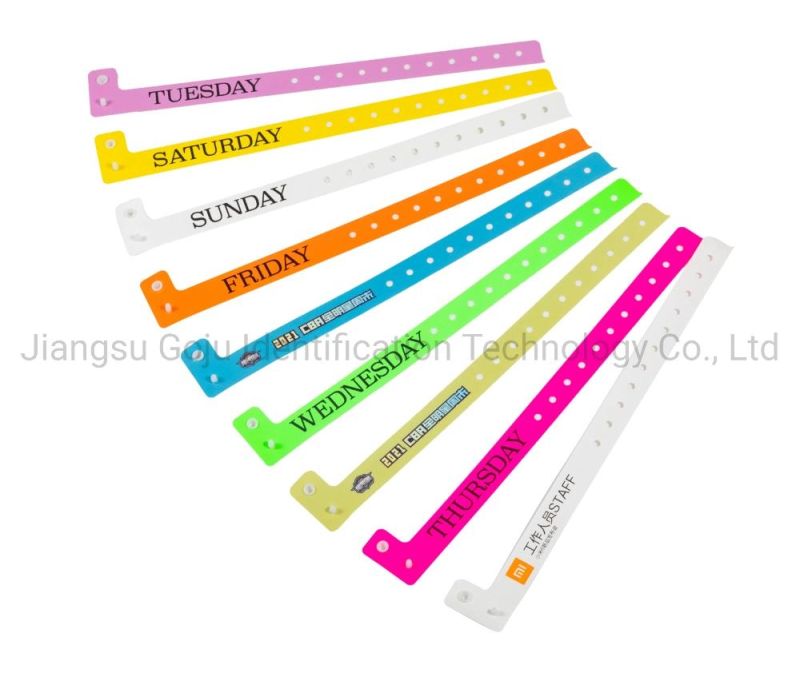 One-off Use L-Shaped Plastic Disposable Wristbands for Events